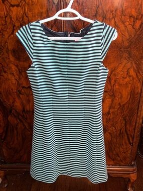 Lilly Pulitzer Aqua and navy Striped Midi Dress